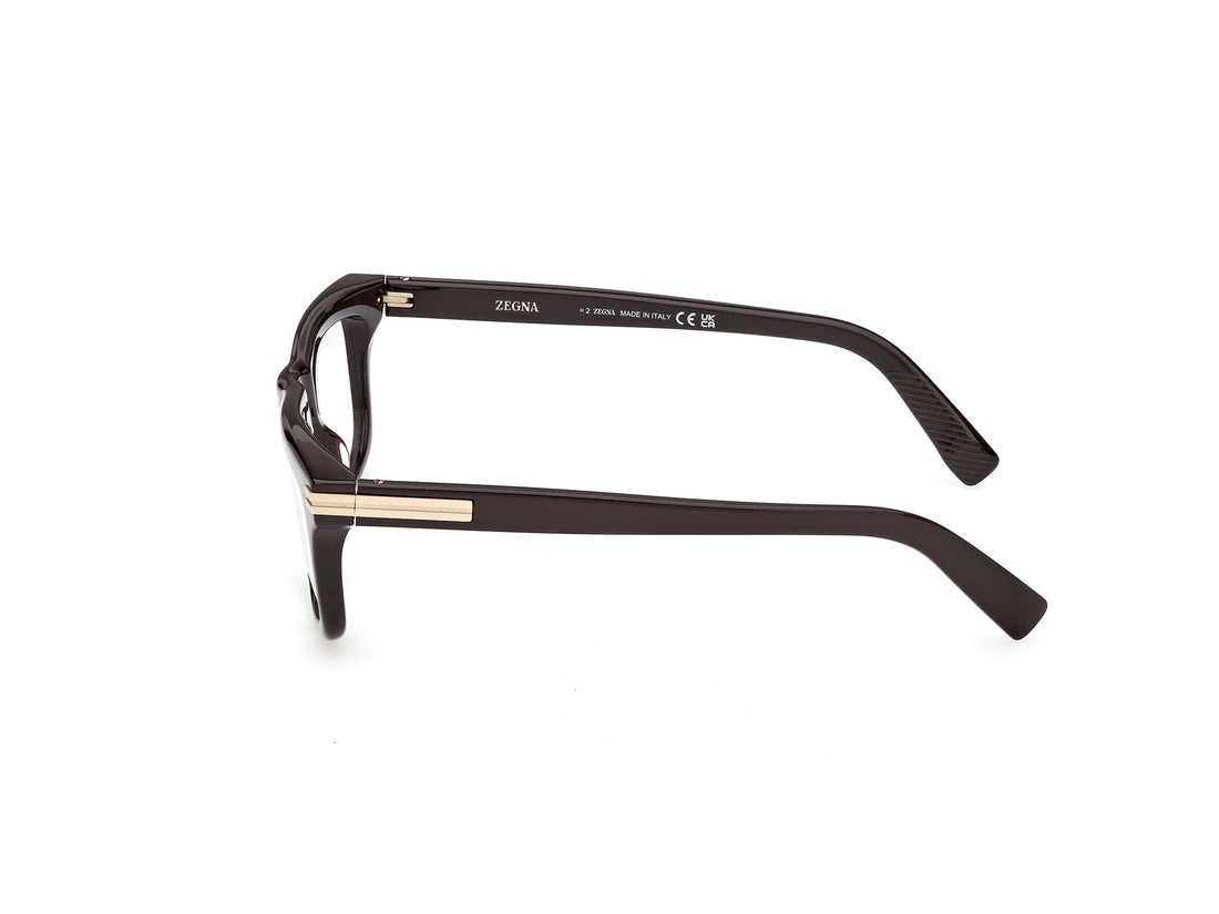 Óculos graduados ermenegildo zegna ez5343 048 marron rectangular masculino tamanho 54mm - Vista de detalhe