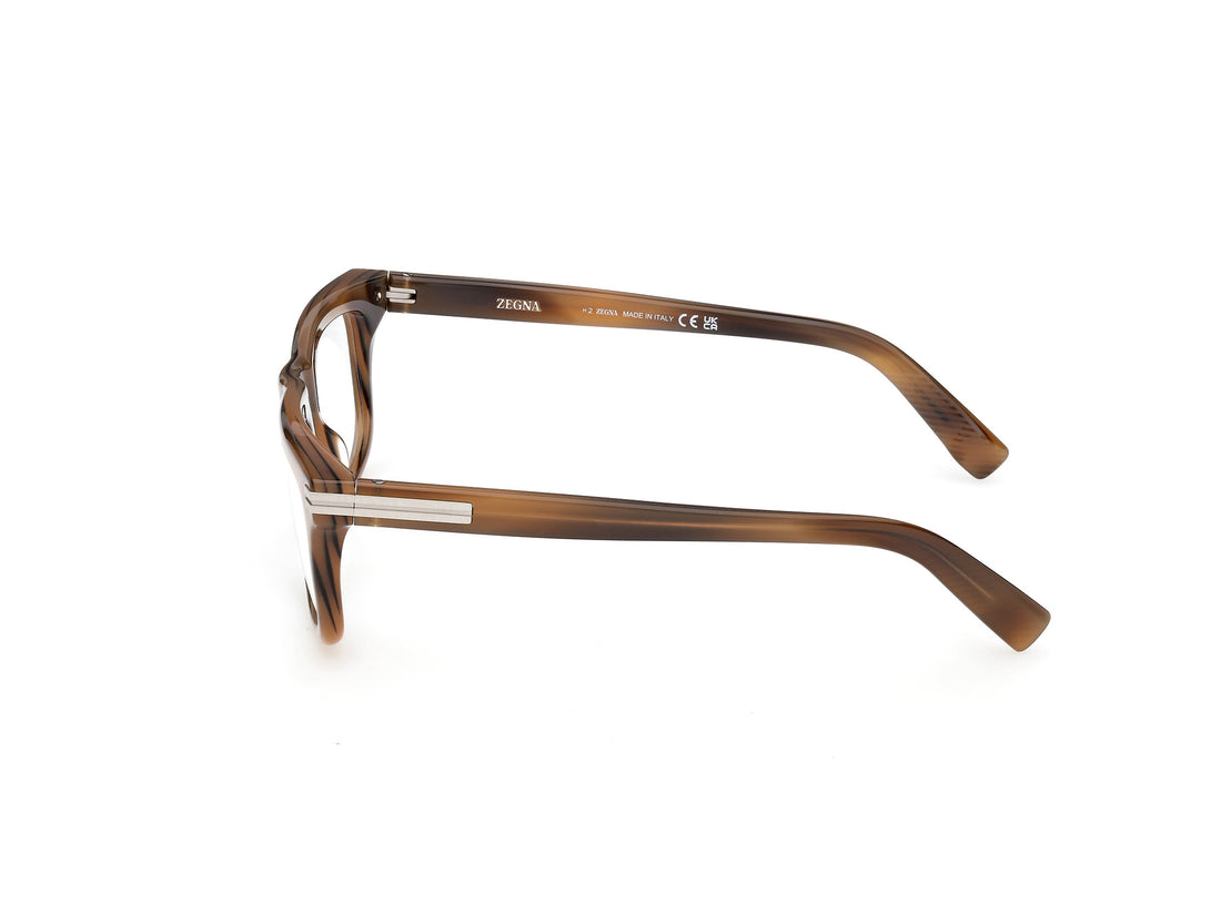 Óculos graduados ermenegildo zegna ez5343 052 havana rectangular masculino tamanho 56mm - Vista de detalhe