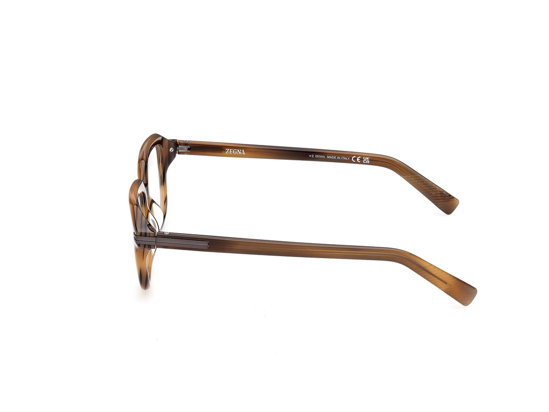 Óculos graduados ermenegildo zegna ez5345 052 havana geometric masculino tamanho 52mm - Vista de detalhe