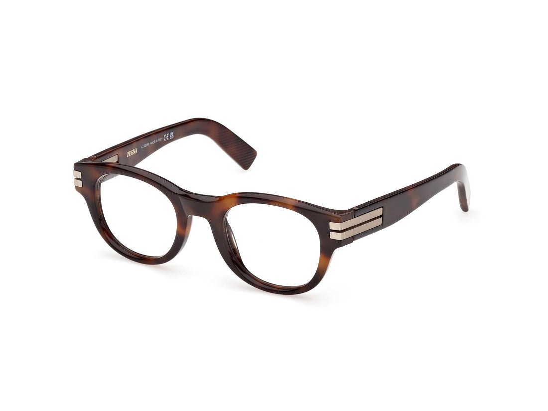 Óculos graduados ermenegildo zegna ez5347 052 havana round masculino tamanho 49mm - Vista principal