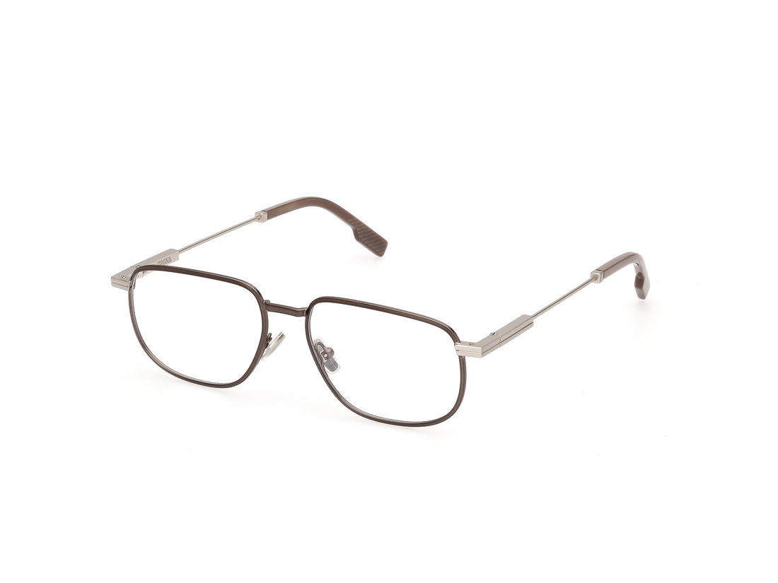 Prescription glasses ermenegildo zegna ez5353 013 plateado geometric masculino size 53mm - Main view