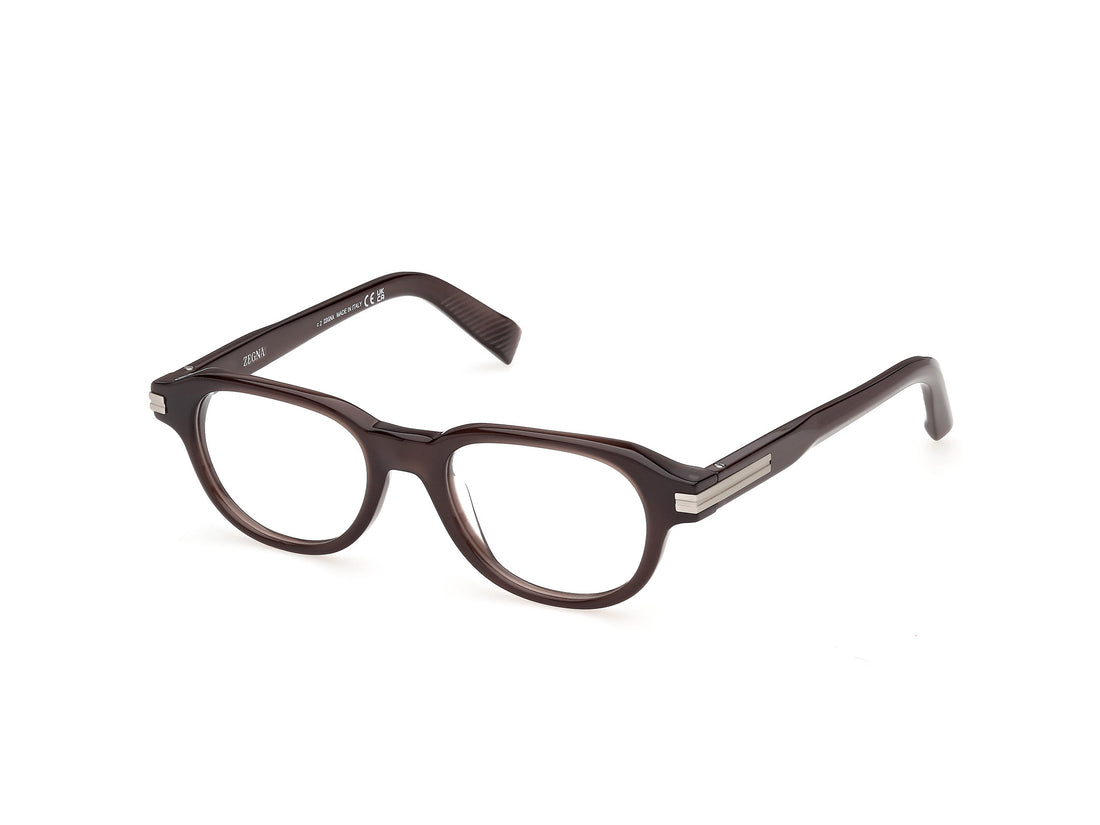 Briller ermenegildo zegna ez5362 048 marron oval masculino størrelse 50mm - Hovedvisning