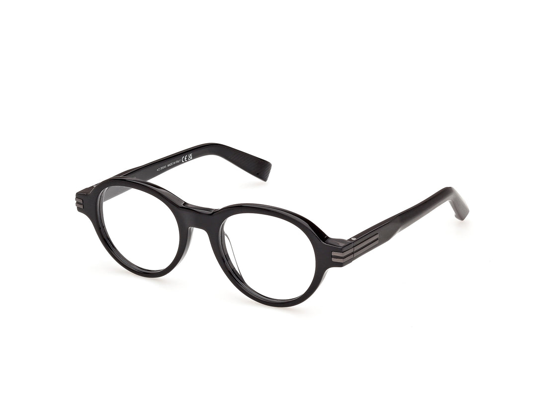 Briller ermenegildo zegna ez5363 001 negro round masculino størrelse 49mm - Hovedvisning