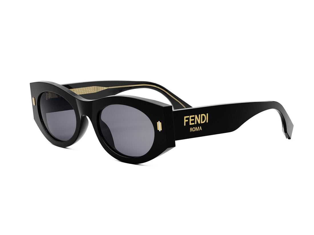 Sunglasses fendi roma fe40125i 01v black oval femenino size 52mm - Main view