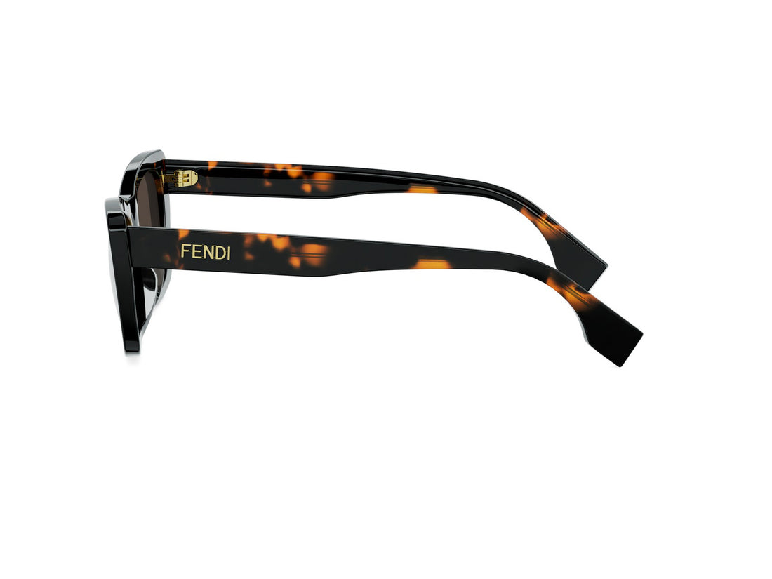Occhiali da sole fendi lettering fe40185i 52n havana geometric femenino taglia 53mm - Vista dettagliata