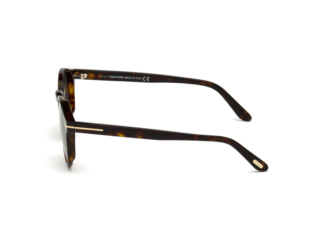 Óculos de sol tom ford ft0591 52n havana round masculino tamanho 51mm - Vista de detalhe