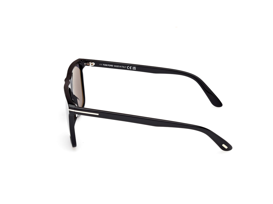 Sunglasses tom ford ft0832 fletcher 01d negro square masculino size 57mm - Detailed view