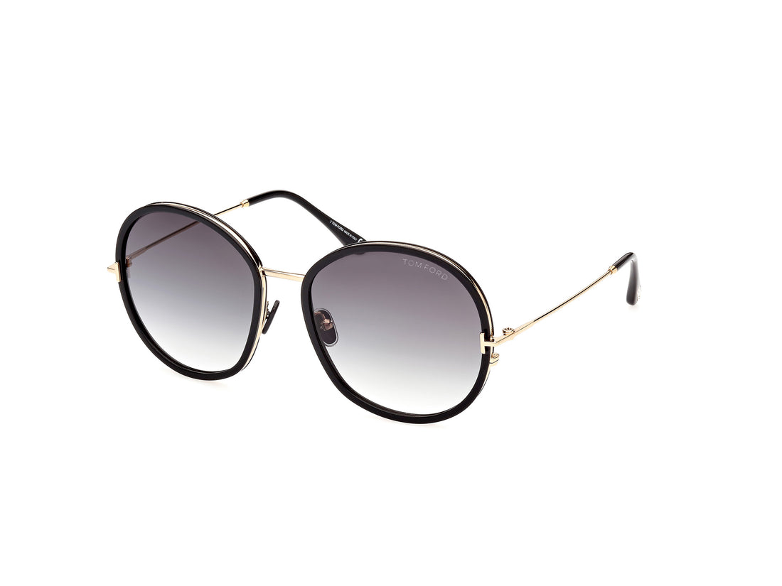 Sonnenbrillen tom ford ft0946 hunter-02 01b negro round femenino größe 58mm - Hauptansicht