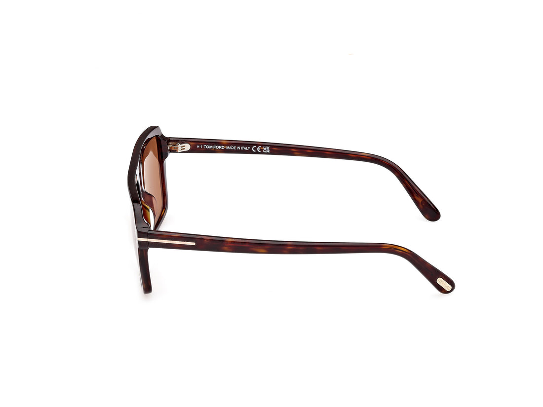 Gafas de sol tom ford ft1176 vincent 52e havana pilot masculino talla 56mm - Vista de detalle