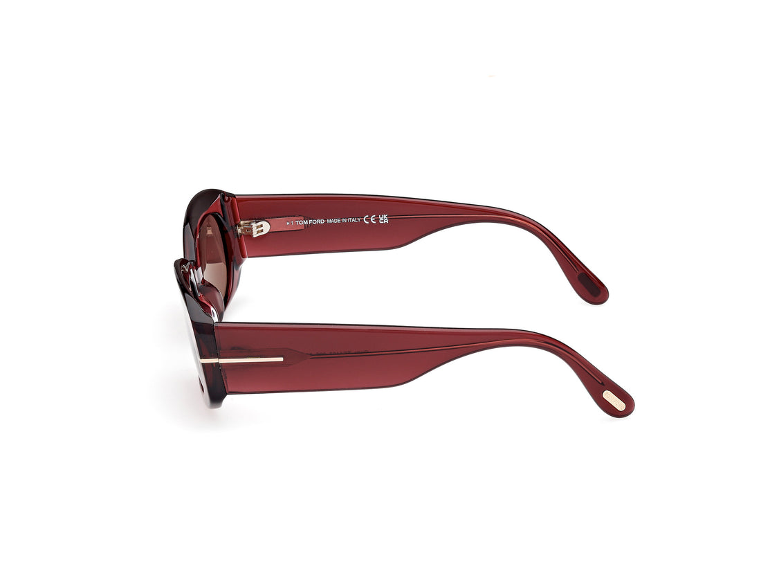 Gafas de sol tom ford ft1187 cielle 69e bordeaux oval femenino talla 52mm - Vista de detalle