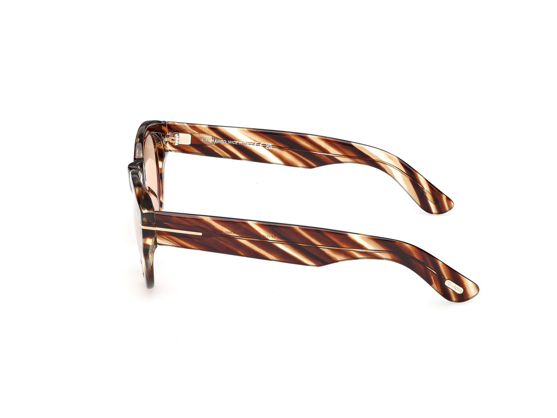 Gafas de sol tom ford ft1212 lucinda 55e havana round unisex talla 48mm - Vista de detalle