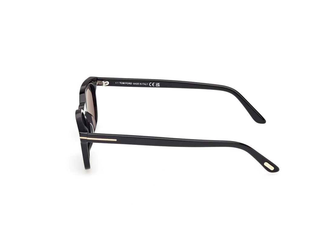 Lunettes de soleil tom ford ft1300 miles-02 01a negro rectangular masculino taille 53mm - Vue détaillée