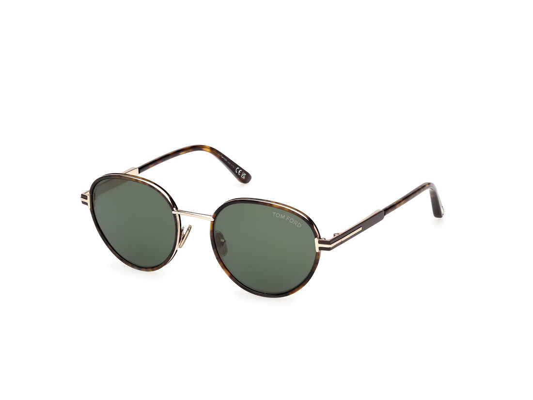 Occhiali da sole tom ford ft1339 jet-02 52n havana round unisex taglia 51mm - Vista principale