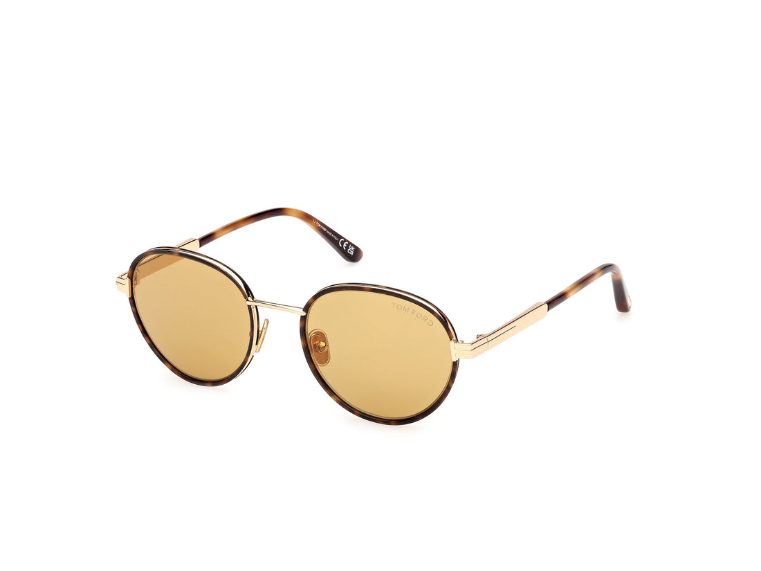Occhiali da sole tom ford ft1339 jet-02 53e havana round unisex taglia 51mm - Vista principale