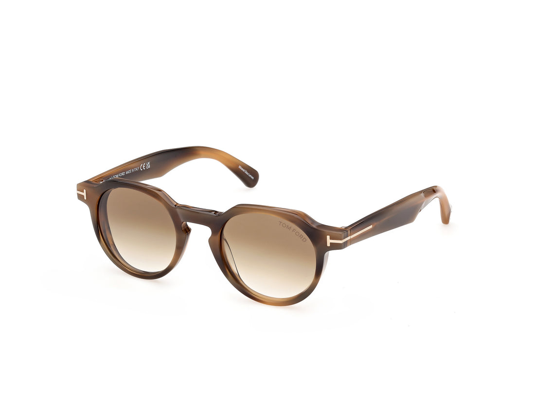 Sonnenbrillen tom ford ft1358 thomas-02 55f havana round masculino größe 49mm - Hauptansicht