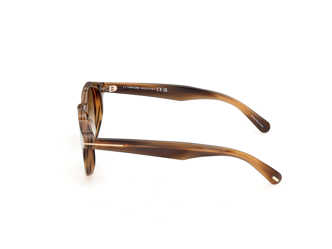 Sonnenbrillen tom ford ft1358 thomas-02 55f havana round masculino größe 49mm - Detailansicht