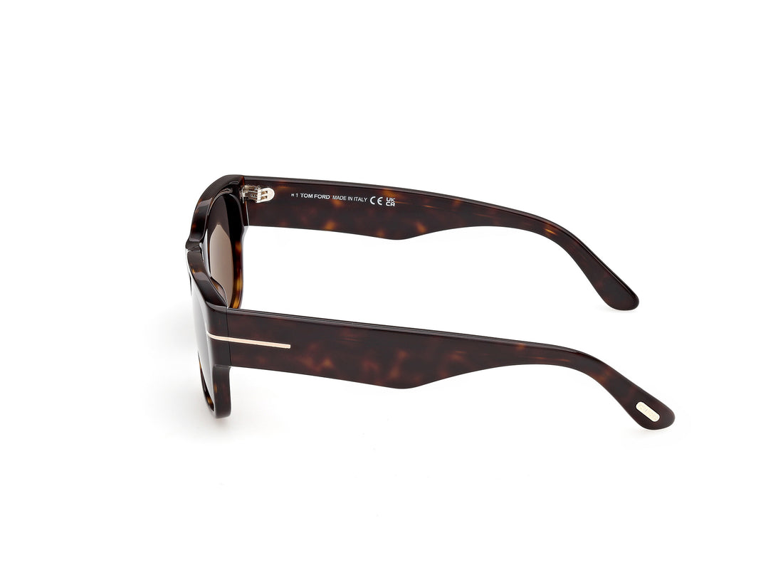 Solbriller tom ford ft1405 cassius-02 52a havana square masculino størrelse 56mm - Detaljeret visning