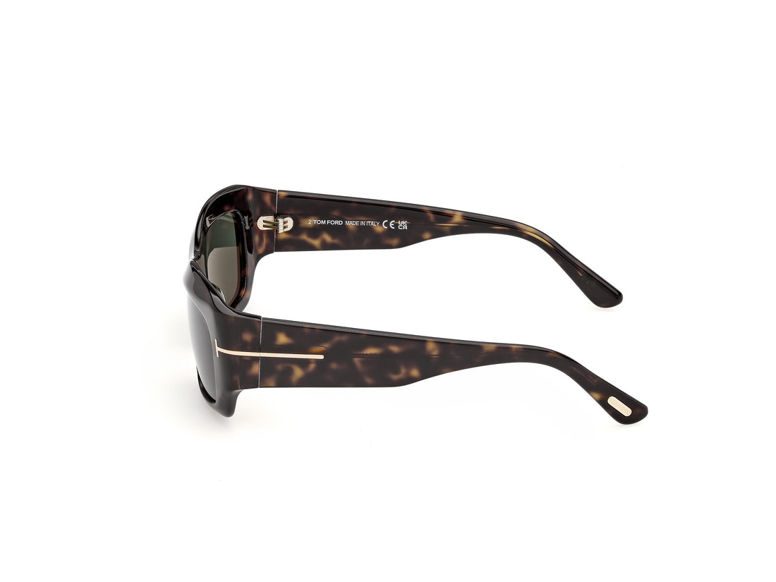 Solbriller tom ford ft1414 olga-02 52n havana rectangular femenino størrelse 52mm - Detaljeret visning