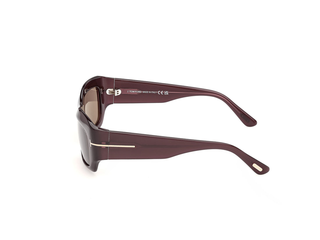 Solbriller tom ford ft1414 olga-02 81e violeta rectangular femenino størrelse 52mm - Detaljeret visning