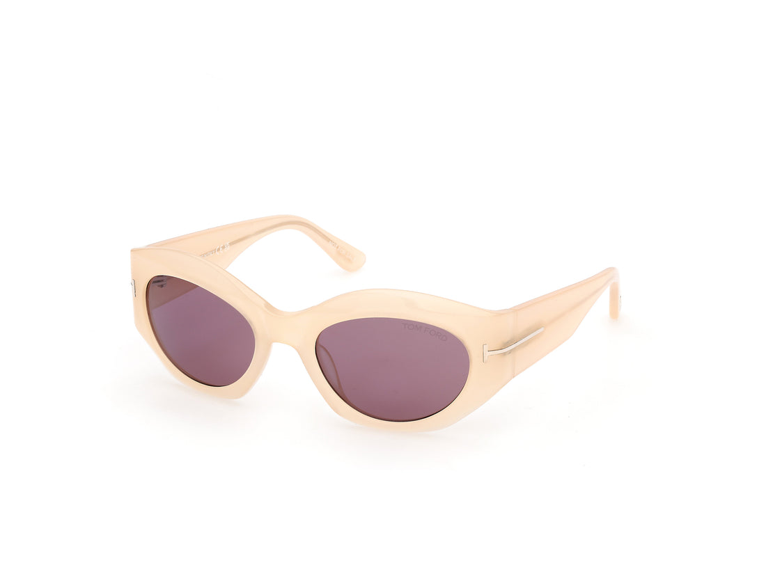 Solbriller tom ford ft1415 emmeline-02 25s beige oval femenino størrelse 52mm - Hovedvisning
