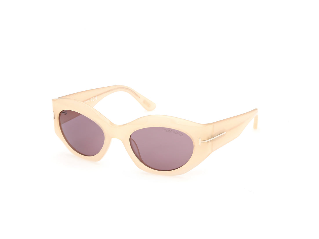 Solbriller tom ford ft1415 emmeline-02 25s beige oval femenino størrelse 52mm - Detaljeret visning