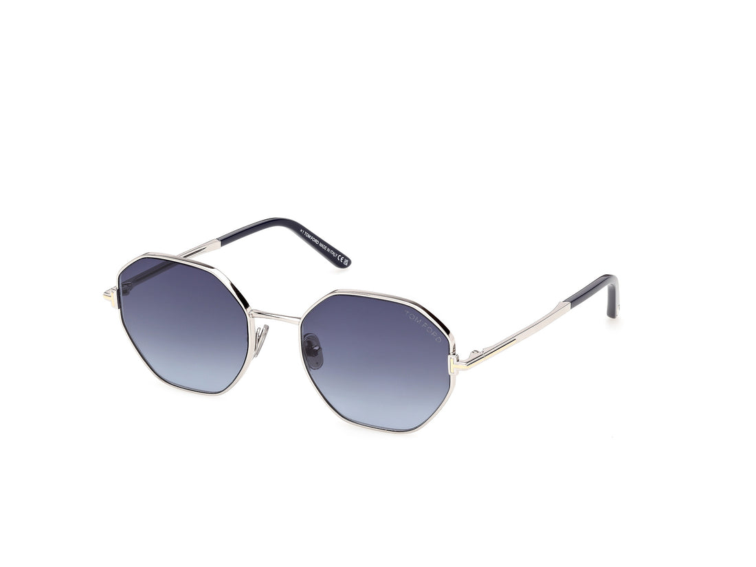 Solbriller tom ford ft1421 francesca-02 16w plateado geometric femenino størrelse 53mm - Hovedvisning