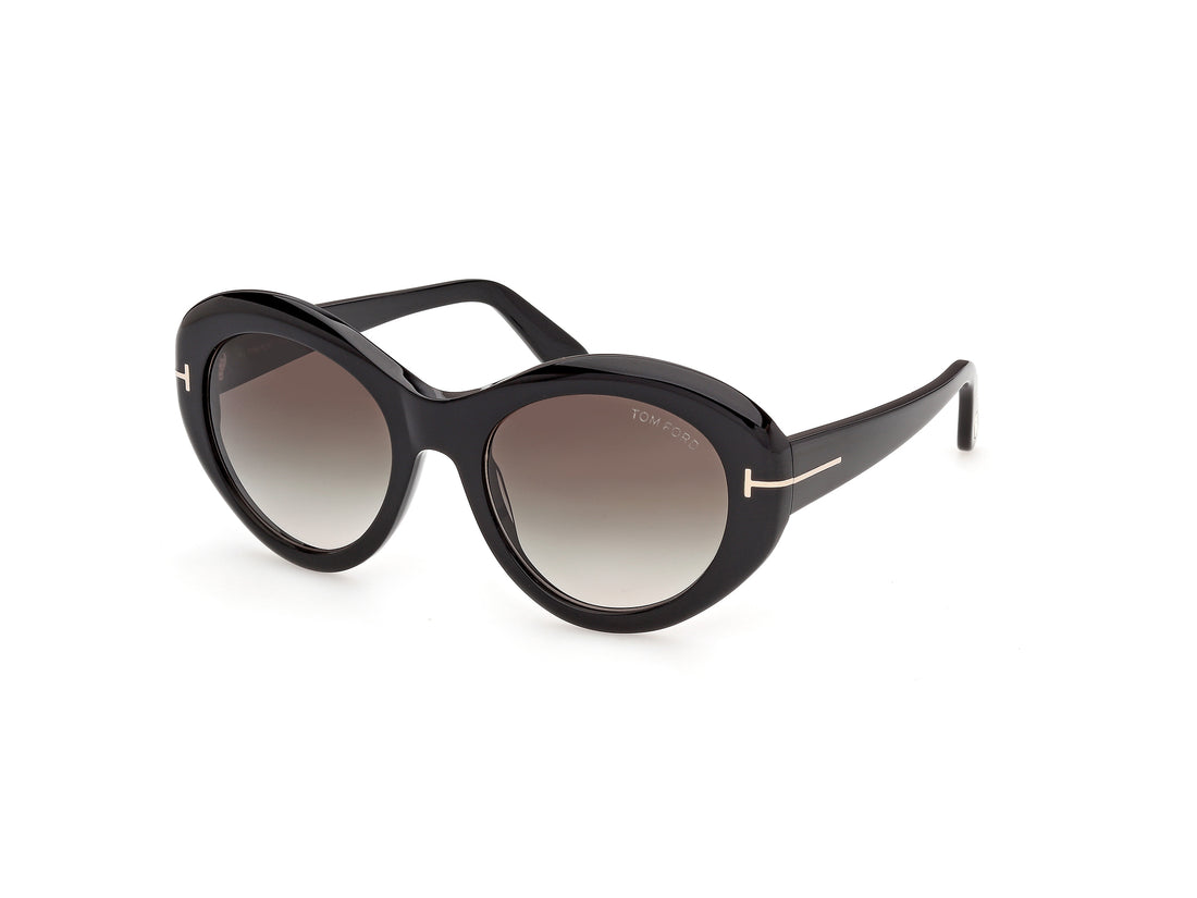 Sunglasses tom ford ft1423 elodie-02 01b negro round femenino size 54mm - Main view