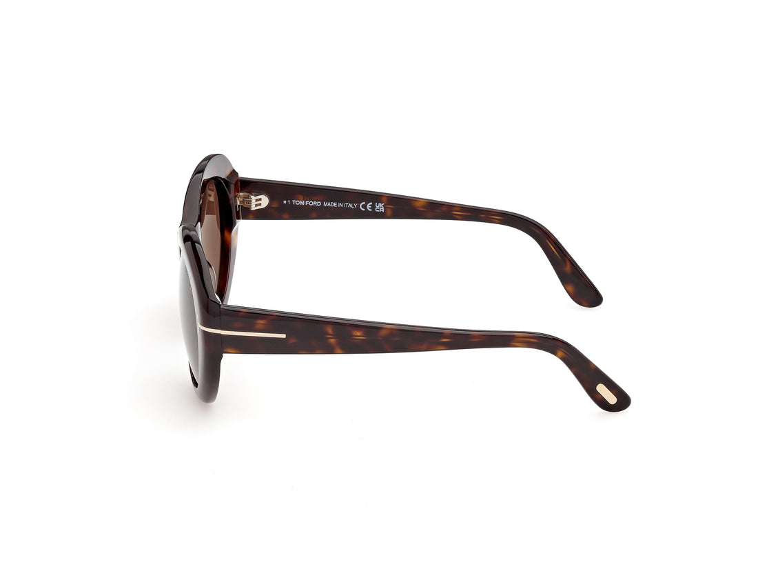 Sunglasses tom ford ft1423 elodie-02 52e havana round femenino size 54mm - Detailed view