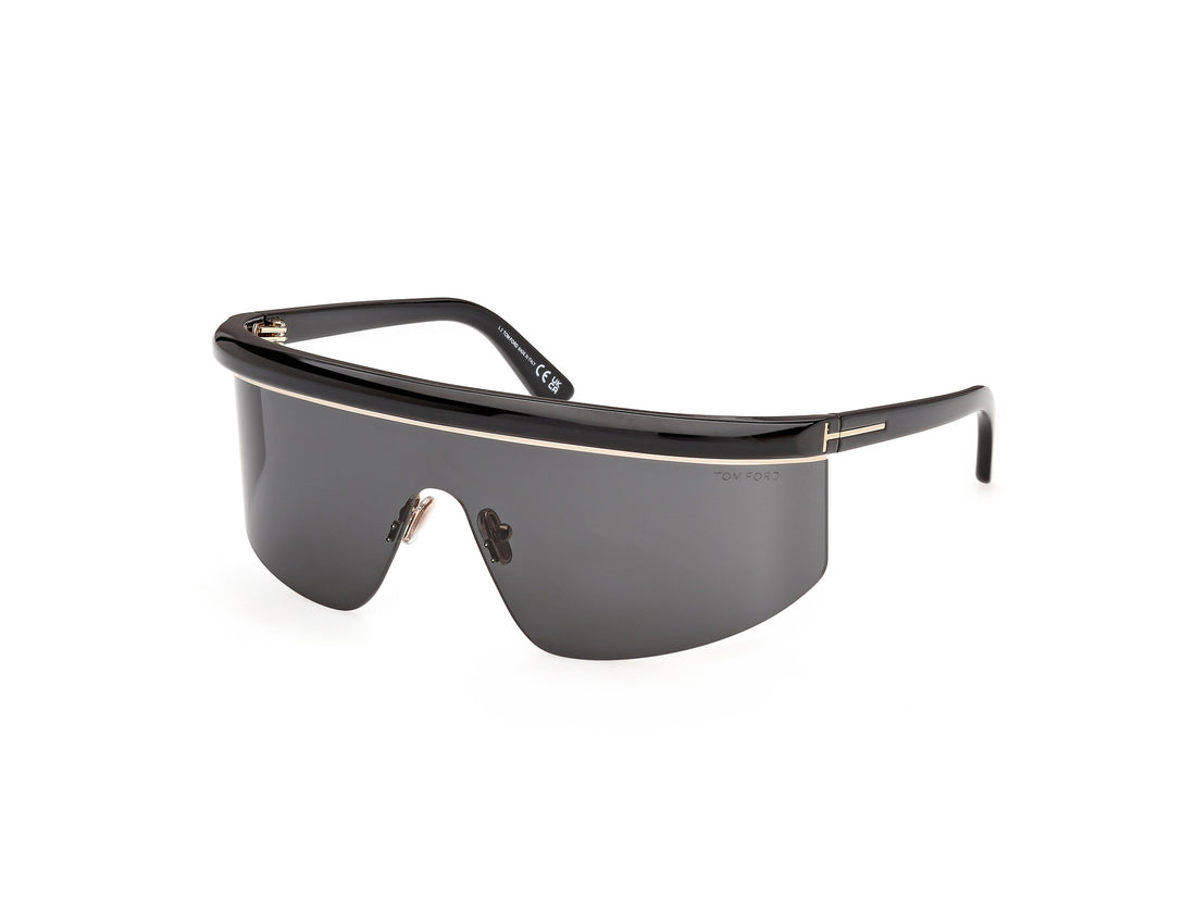 Solbriller tom ford ft1431 west-02 01a negro shield unisex størrelse 0mm - Detaljeret visning