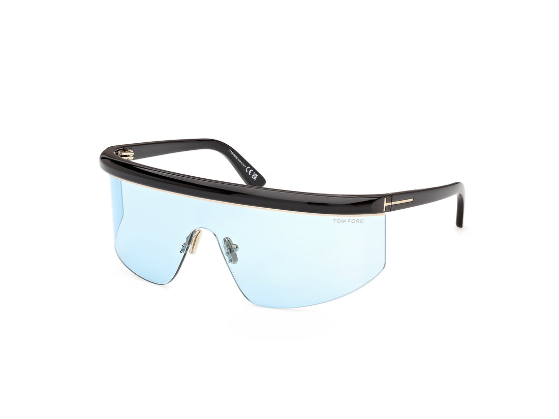 Solbriller tom ford ft1431 west-02 01v negro shield unisex størrelse 0mm - Detaljeret visning