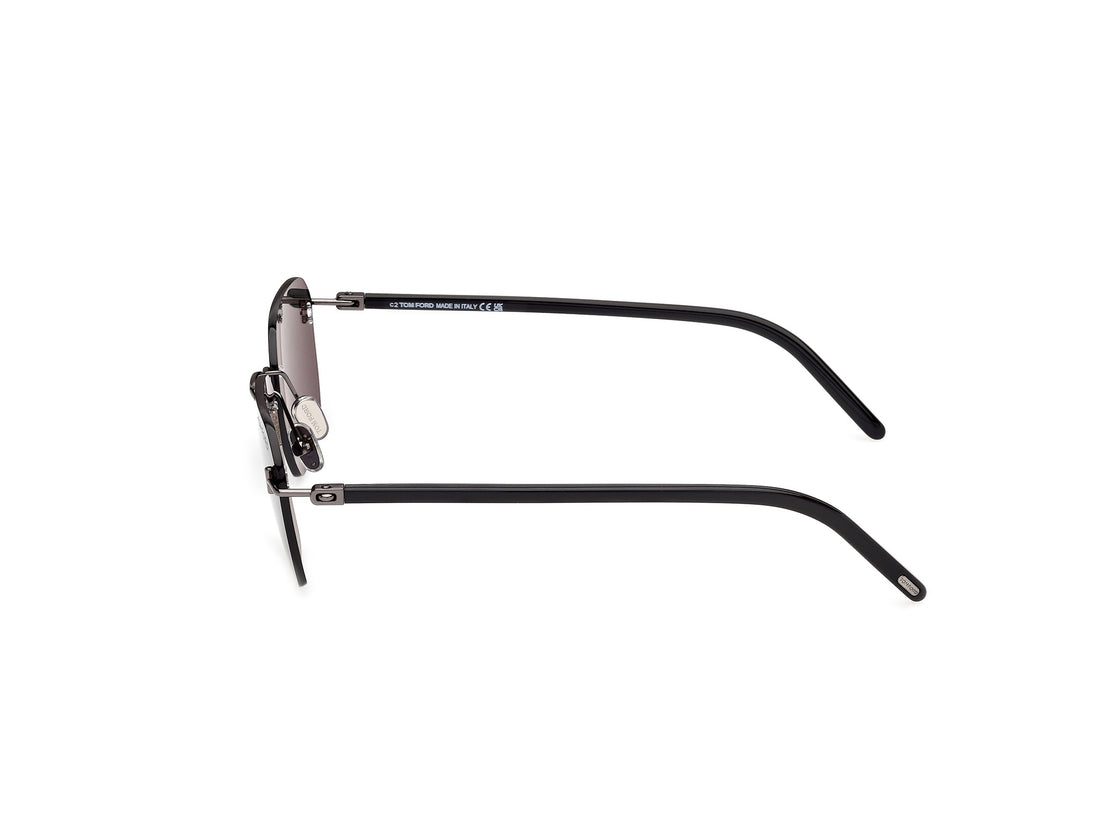 Solbriller tom ford ft1433 carson-02 12a plateado square masculino størrelse 55mm - Detaljeret visning