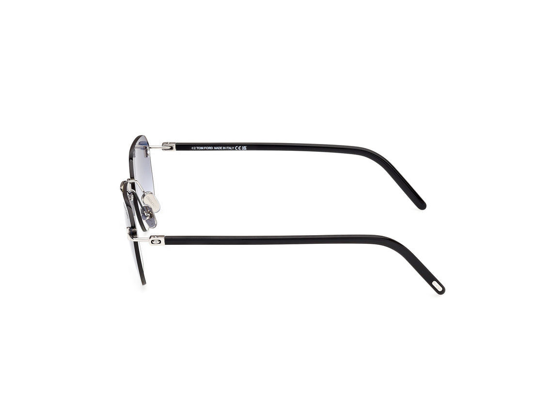 Solbriller tom ford ft1433 carson-02 16w plateado square masculino størrelse 55mm - Detaljeret visning