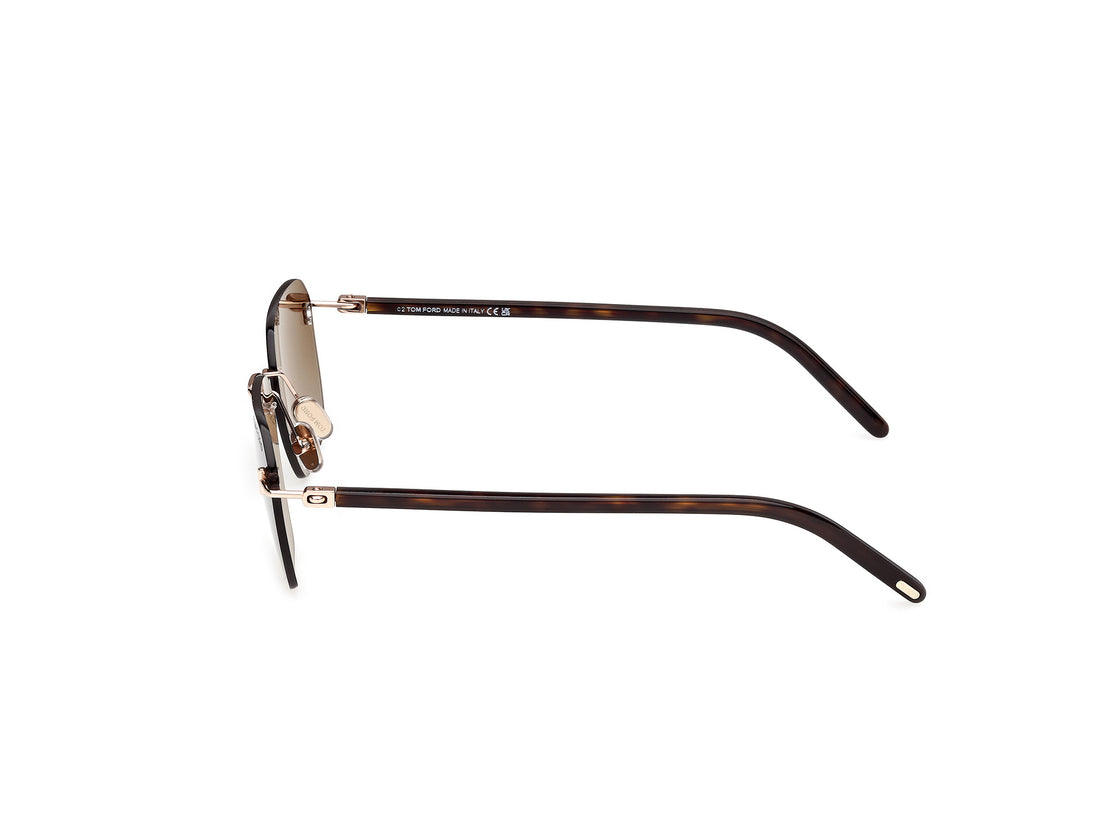 Solbriller tom ford ft1433 carson-02 28f dorado square masculino størrelse 55mm - Detaljeret visning