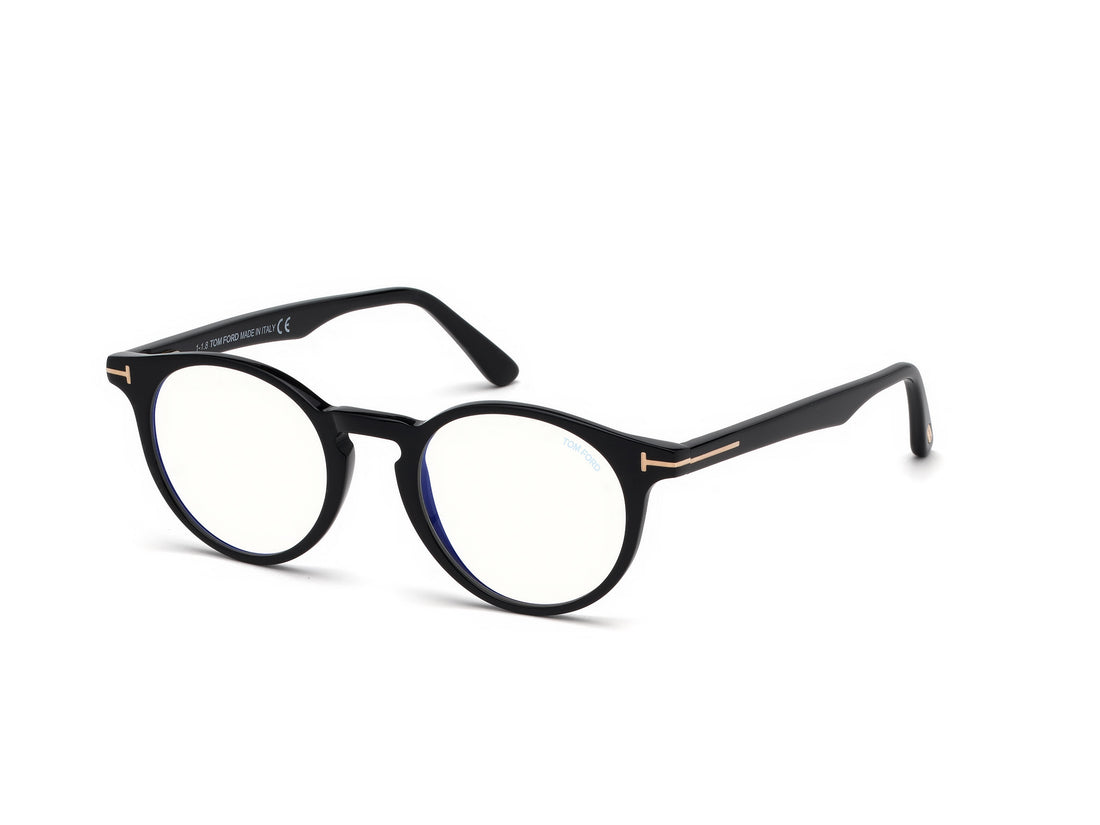 Prescription glasses tom ford ft5557-b 001 negro round unisex size 48mm - Main view