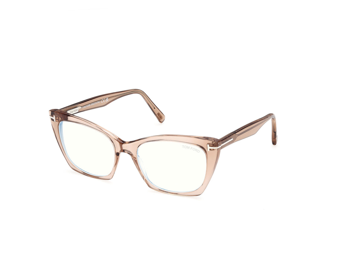 Briller tom ford ft5709-b 045 marron cat eye femenino størrelse 54mm - Hovedvisning