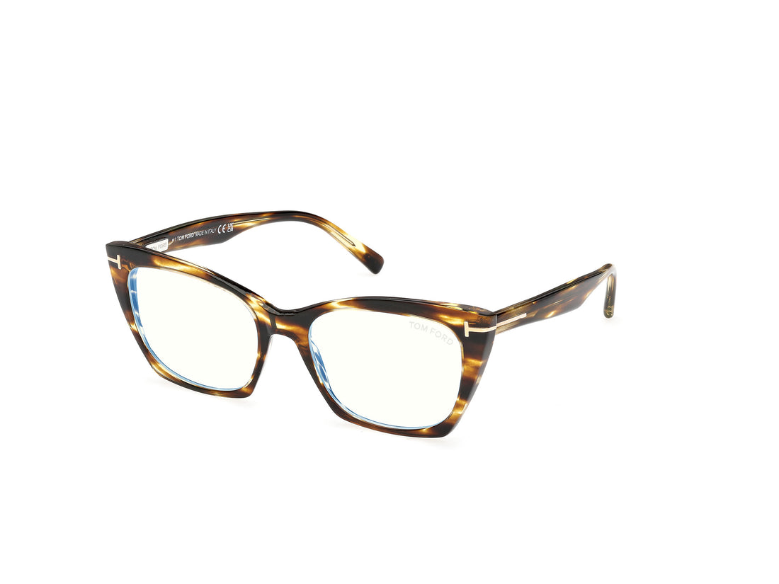 Lunettes de vue tom ford ft5709-b 55a havana cat eye femenino taille 54mm - Vue principale