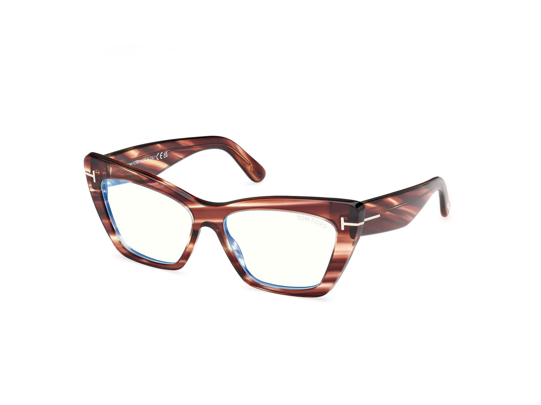 Brillen tom ford ft6026-b 054 havana cat eye femenino größe 56mm - Hauptansicht
