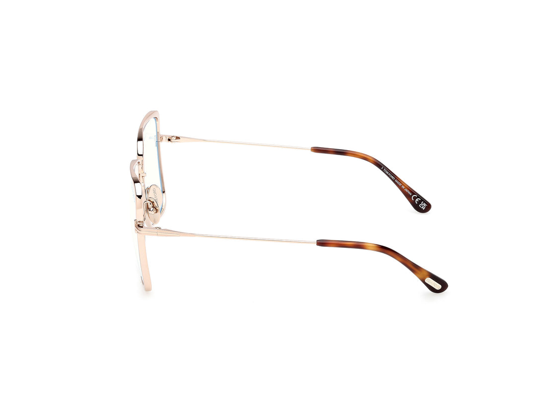 Prescription glasses tom ford ft6098-b 028 dorado geometric femenino size 55mm - Detailed view