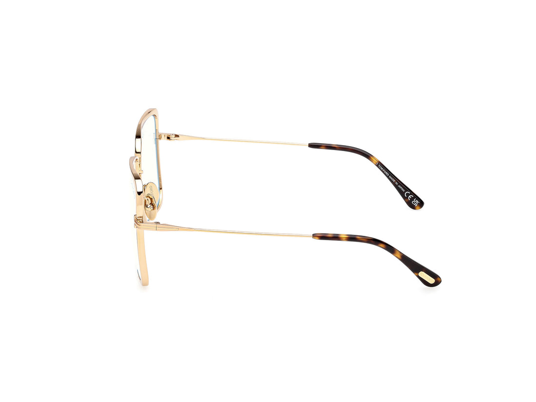 Prescription glasses tom ford ft6098-b 030 dorado geometric femenino size 55mm - Detailed view