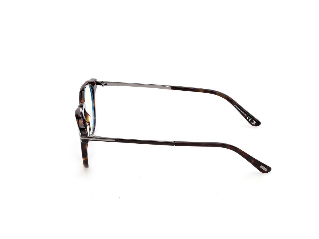 Lunettes de vue tom ford ft6125-b 052 havana round masculino taille 49mm - Vue détaillée