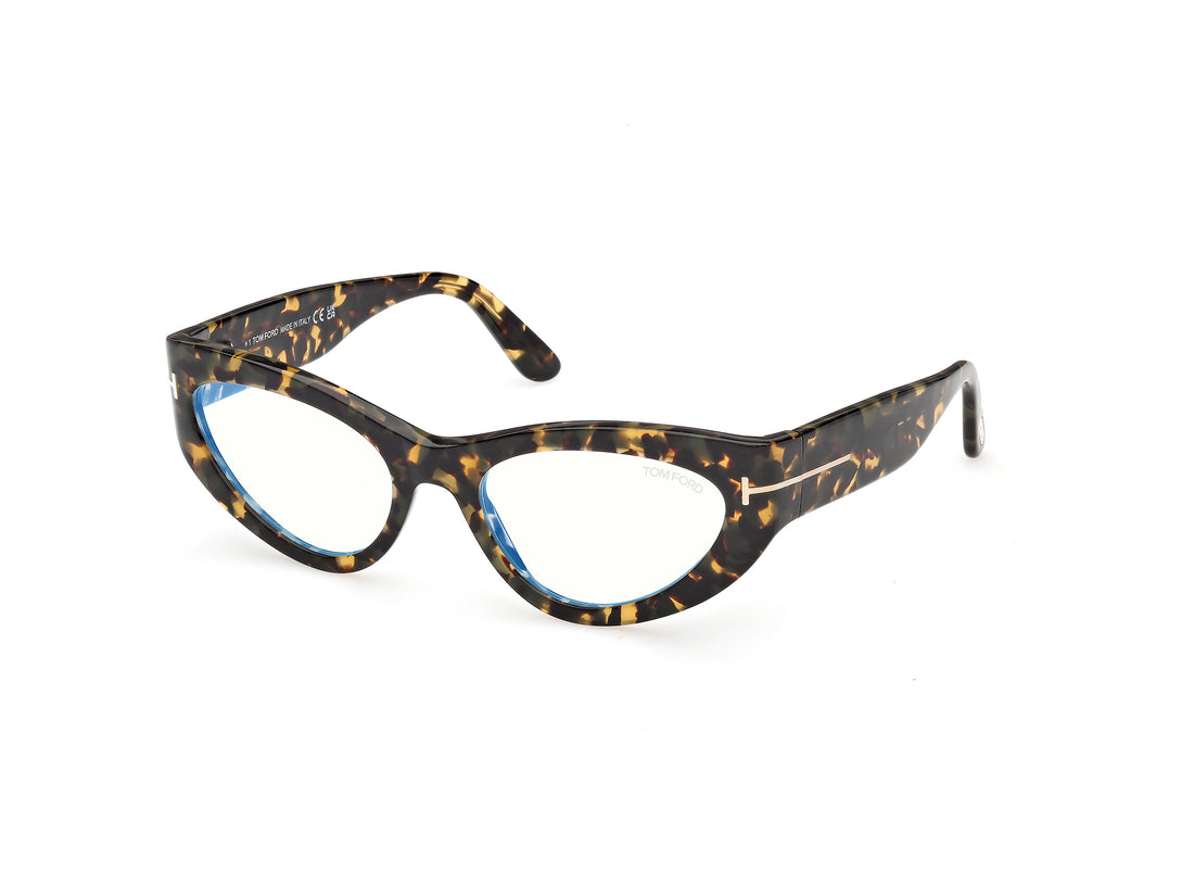Brillen tom ford ft6134-b 055 havana cat eye femenino größe 55mm - Hauptansicht