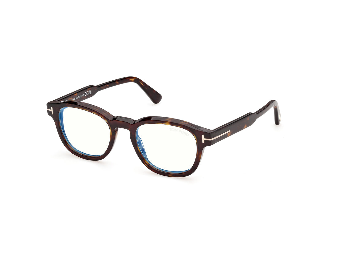 Briller tom ford ft6181-b 052 havana round masculino størrelse 49mm - Hovedvisning