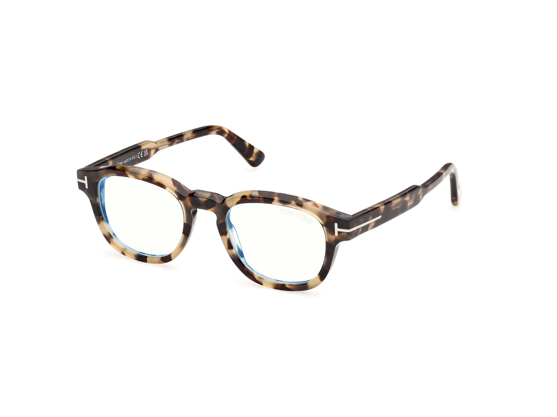 Briller tom ford ft6181-b 055 havana round masculino størrelse 49mm - Hovedvisning