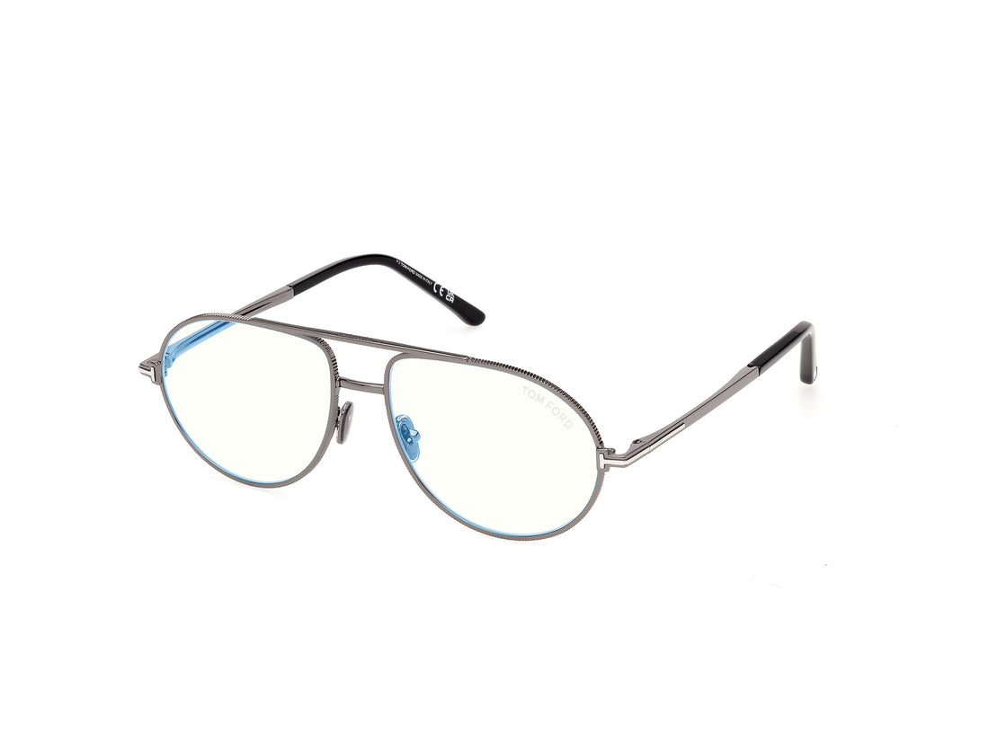 Briller tom ford ft6186-b 008 plateado pilot masculino størrelse 56mm - Detaljeret visning