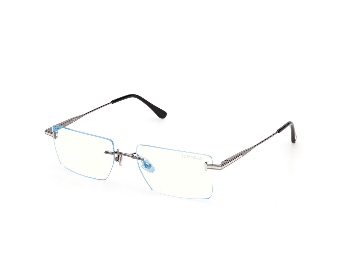 Briller tom ford ft6197-b 008 plateado rectangular masculino størrelse 58mm - Hovedvisning