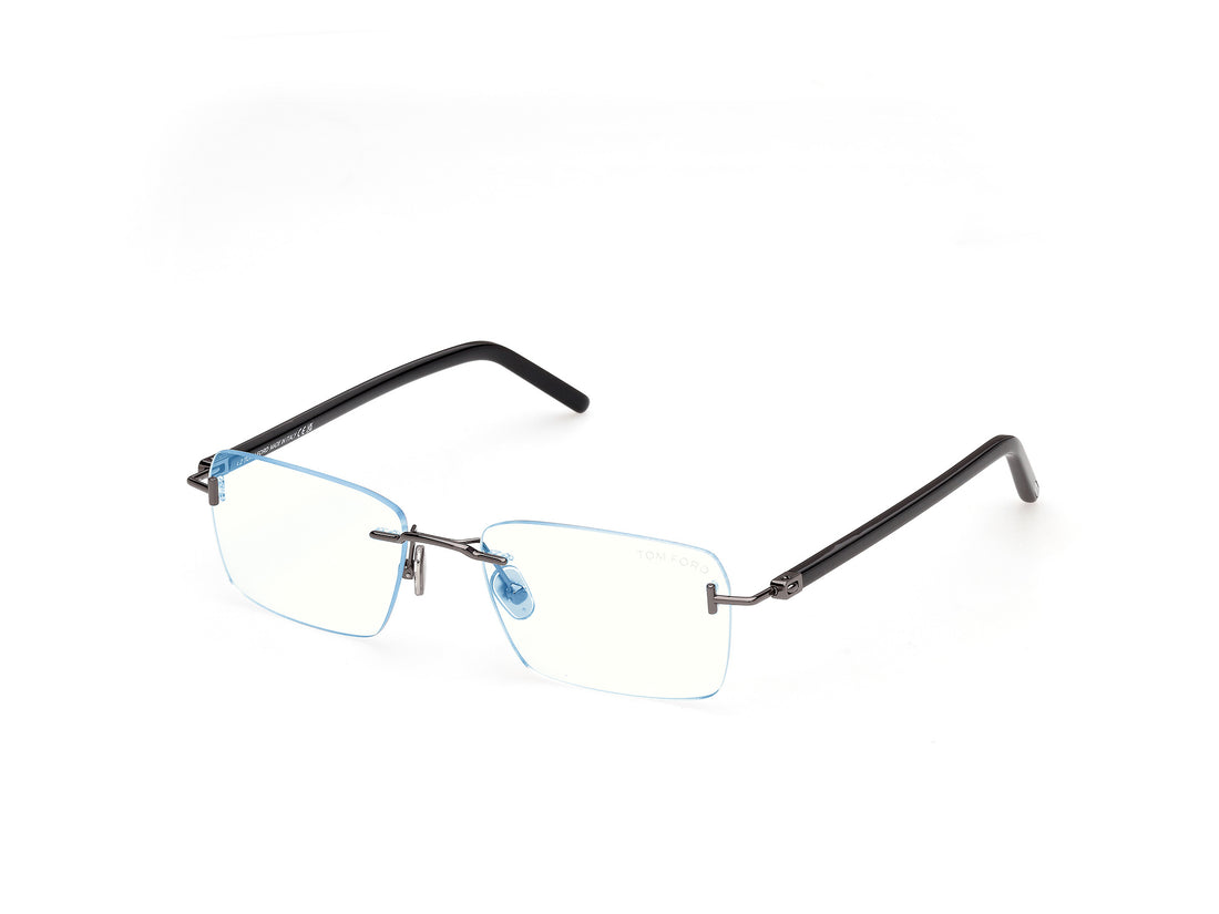 Briller tom ford ft6210-b 012 plateado rectangular masculino størrelse 54mm - Hovedvisning
