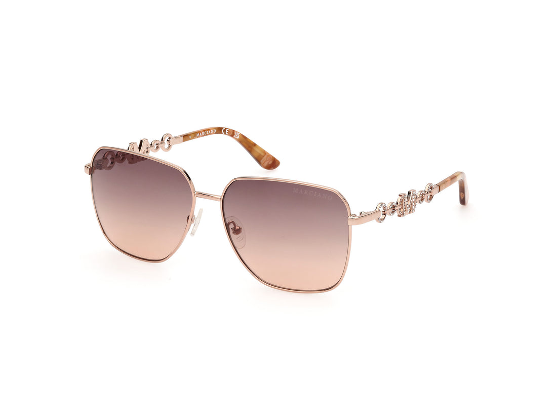 Sunglasses guess by marciano gm00004 28f dorado square femenino size 59mm - Main view