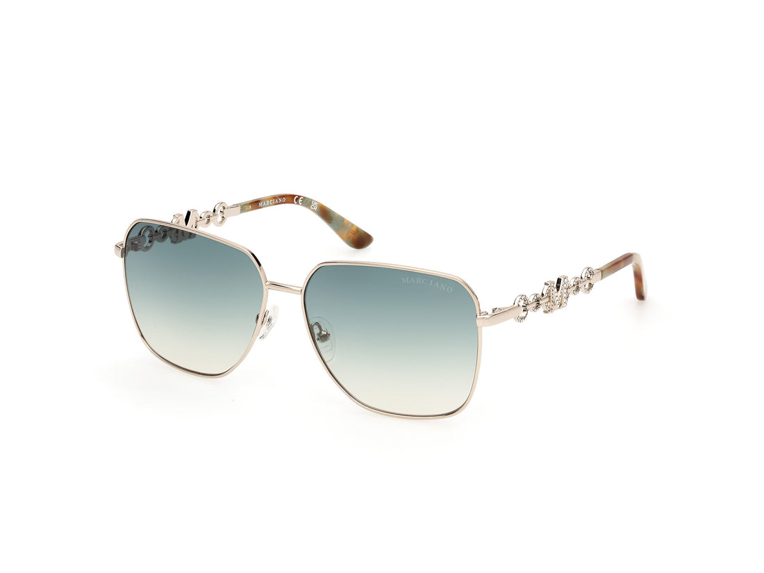 Sunglasses guess by marciano gm00004 32p dorado square femenino size 59mm - Main view