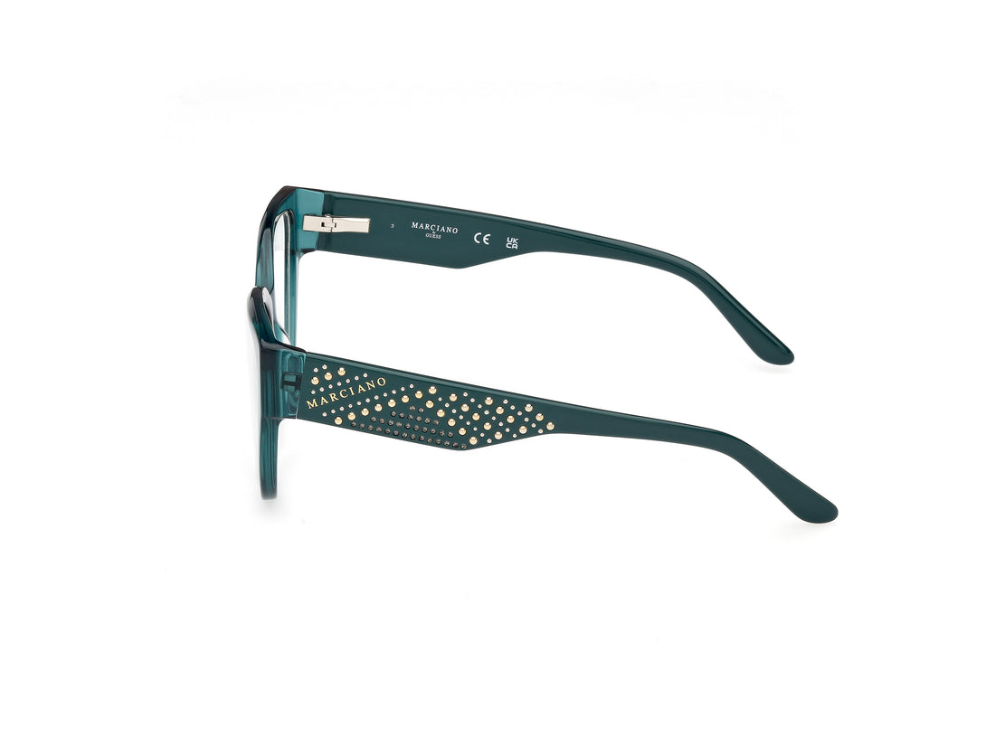 Gafas graduadas guess by marciano gm50018 098 verde cat eye femenino talla 54mm - Vista de detalle