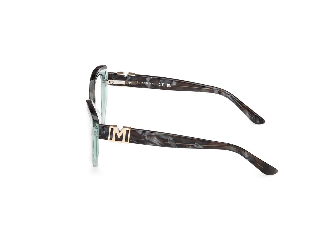 Occhiali da vista guess by marciano gm50031 095 verde cat eye femenino taglia 54mm - Vista dettagliata